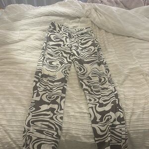 Brown swirly jeans